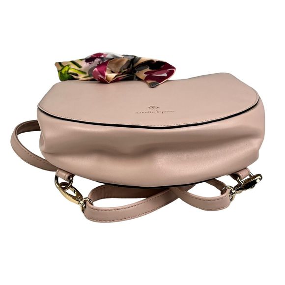 Nanette Lepore Round Backpack Purse Fashion Bow Designer Travel Bag Tan - Picture 9 of 12
